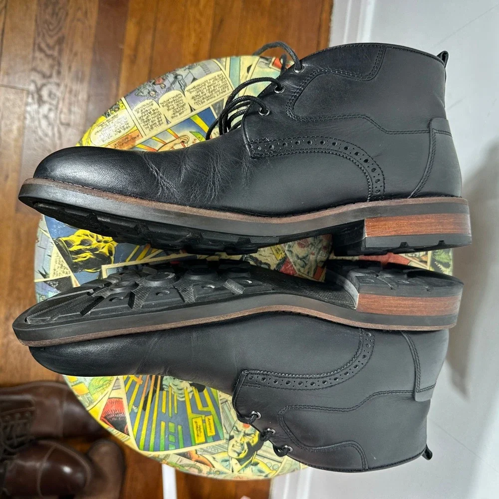 Johnston & Murphy J&M 1850 Black Leather Chukka Boots Men's 10M